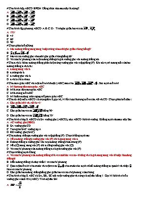 Đề kiểm tra 1 tiết Chương III môn Hình học Lớp 11 (Kèm đáp án)